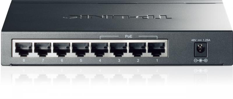 SWITCH PoE TP-LINK 8 porturi Gigabit (4 PoE), IEEE 802.3af, carcasa metalica "TL-SG1008P"