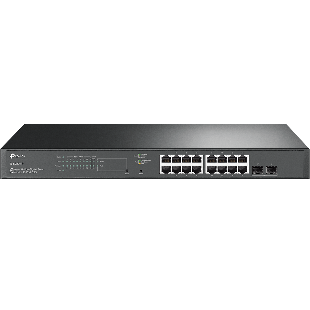 SWITCH TP-LINK 18 porturi JetStream Gigabit Smart Switch with 16-Port PoE+, carcasa metal "TL-SG2218P"