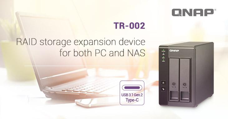 EXPANSION NAS QNAP, HDD x 2, capacitate maxima 16 TB, porturi USB Type C, "TR-002"
