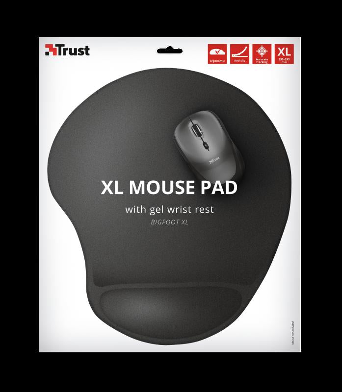 Mouse PAD TRUST, "Bigfoot XL ", cu gel, cauciuc si material textil, 295 x 255 x 19 mm, negru, "TR-23728"