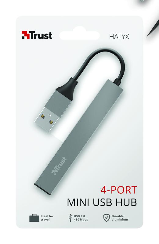 Trust Halyx Aluminium 4 Mini USB Hub "TR-23786"