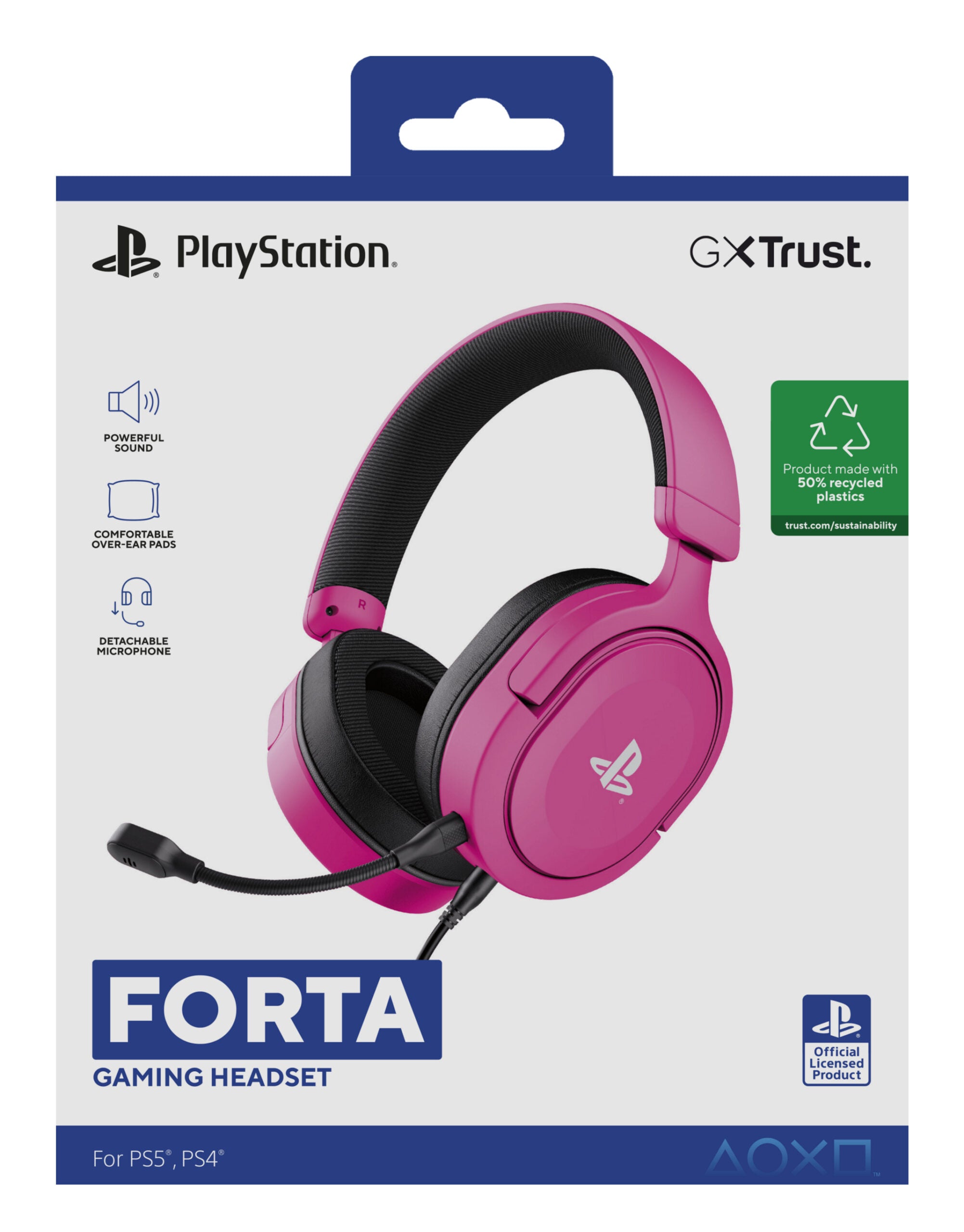 Casti Trust GXT 498B Forta PS5 roz "TR-25557"