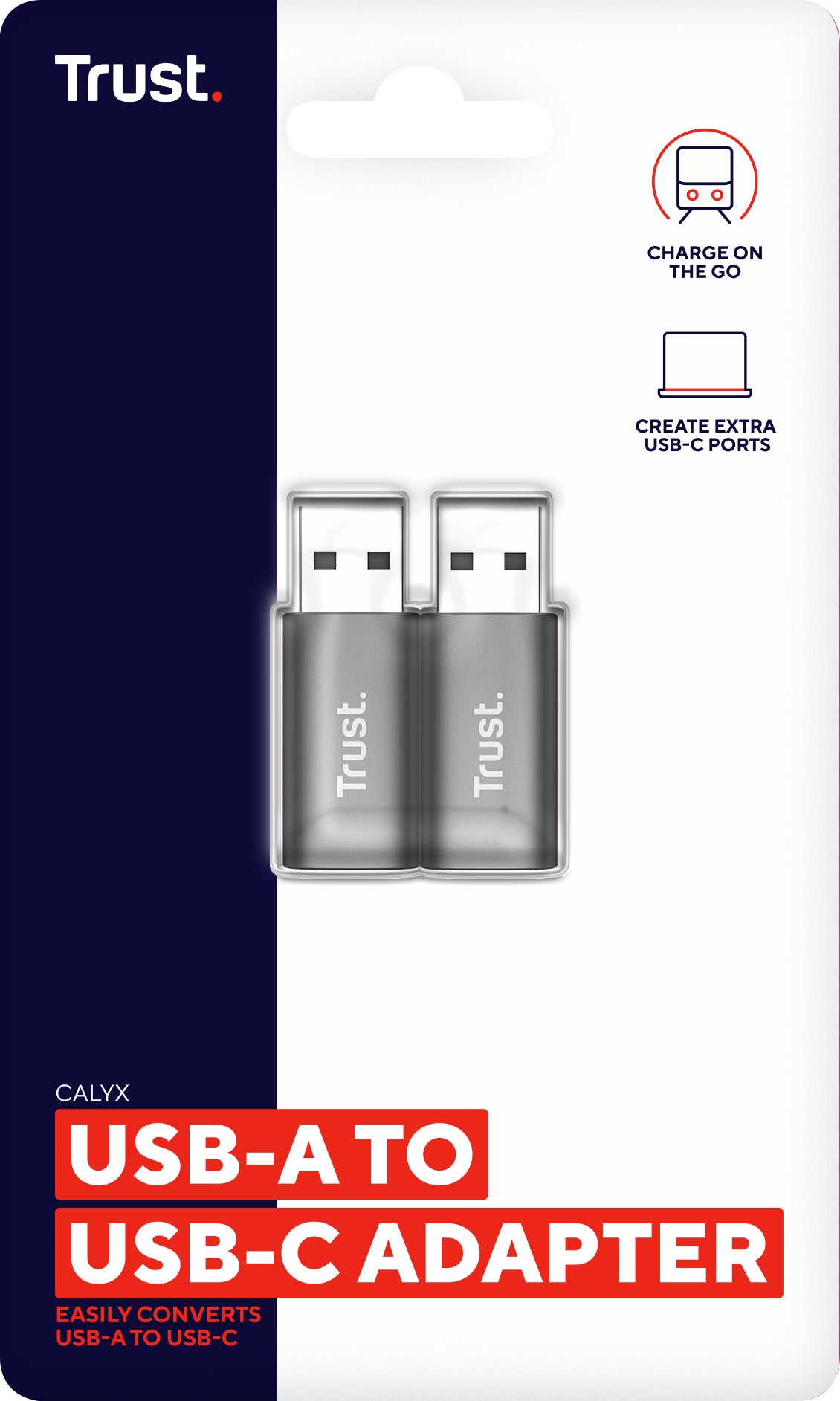 Adaptor Trust Calyx USB-A-USB-C, gri "TR-25573"