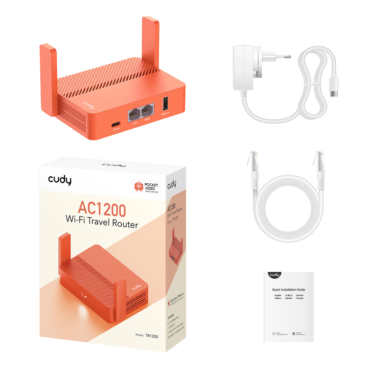 CUDY AC1200 Wireless Mini VPN Router USB "TR1200"
