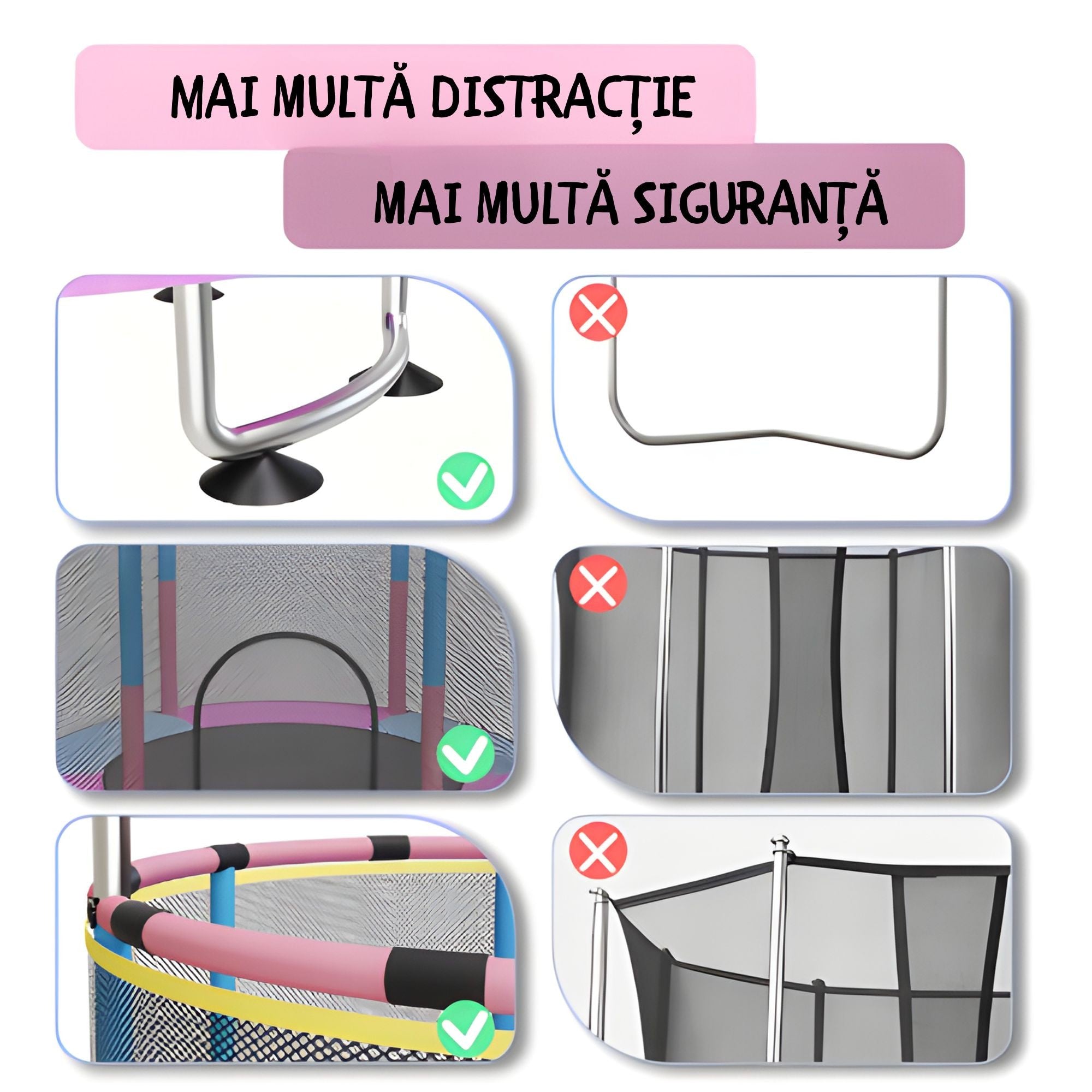 Trambulina pentru Copii, pentru Gradina si Interior, cu Plasa de Siguranta si Fermoar, Sustinere din Otel Galvanizat, Bara de Gimnastica Reglabila, Sac de Box, Capacitate 200 kg, 140 cm, 3+ ani, Multicolor