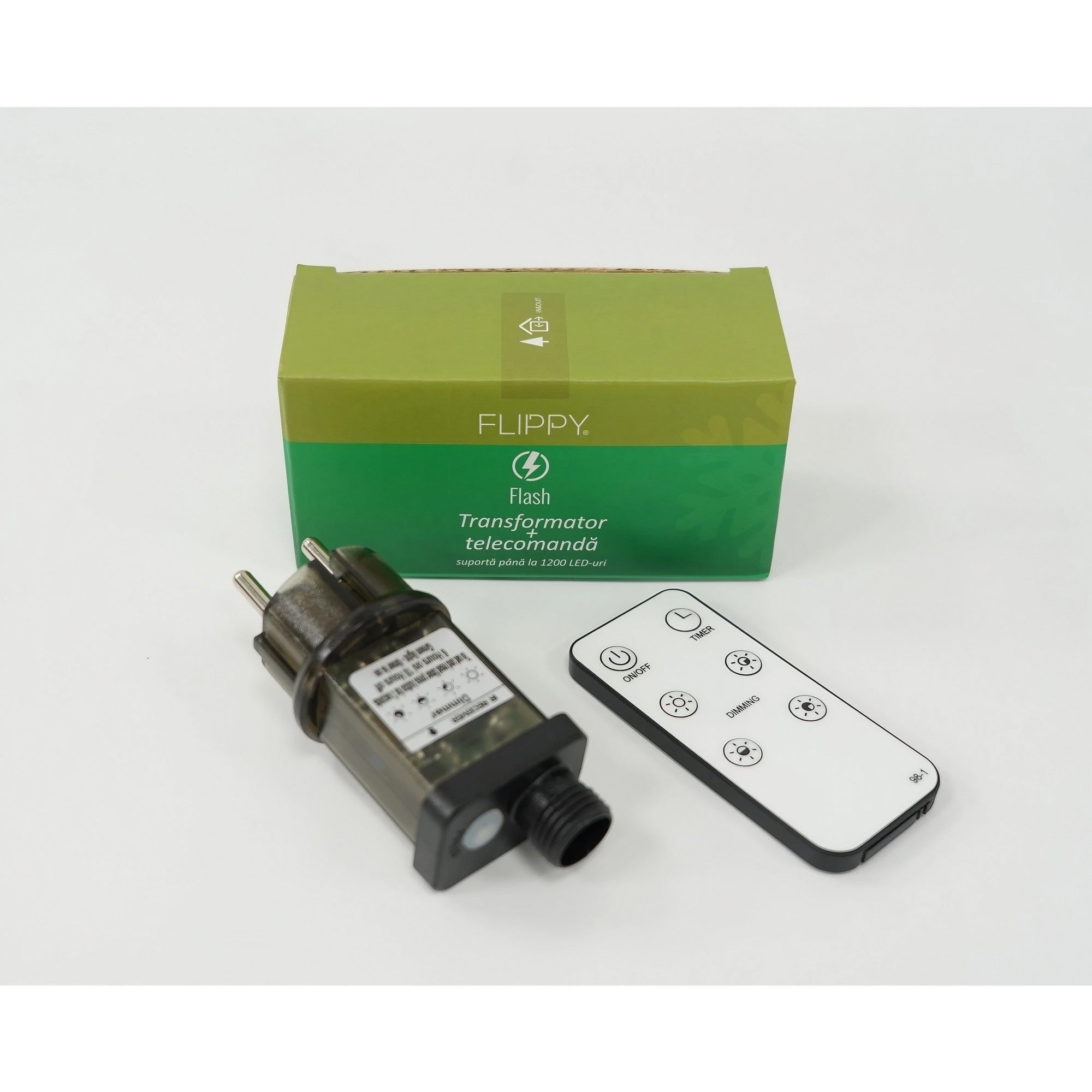 Transformator cu Telecomanda Inclusa, Flash, pentru Instalatii Luminioase LED, Suporta pana la 1200 LED-uri, 31 v, Negru