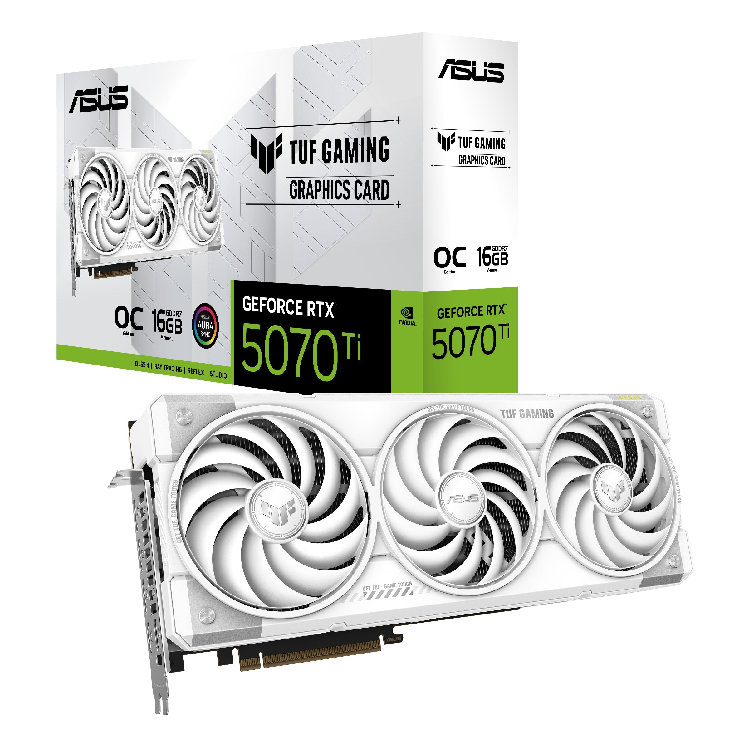 VGA PCIE16 RTX5070TI 16GB/RTX5070TIO16GWHITE-GAMING ASUS "TUF-RTX5070TI-O16G-WHITE-GAMING"