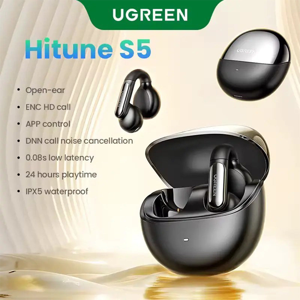 CASTI Ugreen, "WS210" HiTune S5 True Wireless, 30 ore baterie, TWS, incarcare USB Type-C, bluetooth 5.4, negru, "45760" (timbru verde 0.18 lei) - 6941876247608