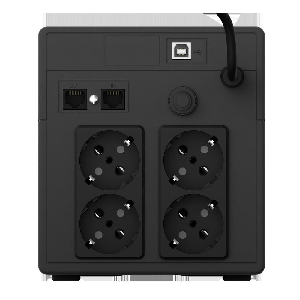 UPS NJOY, "Cadu 1000", Line Int. cu management, mini tower, 1000VA/600W, AVR, Schuko x 2, 2 x baterie GP07122F, display LCD, back-up 1 - 10 min., "UPCMTLS610HCAAZ01B"