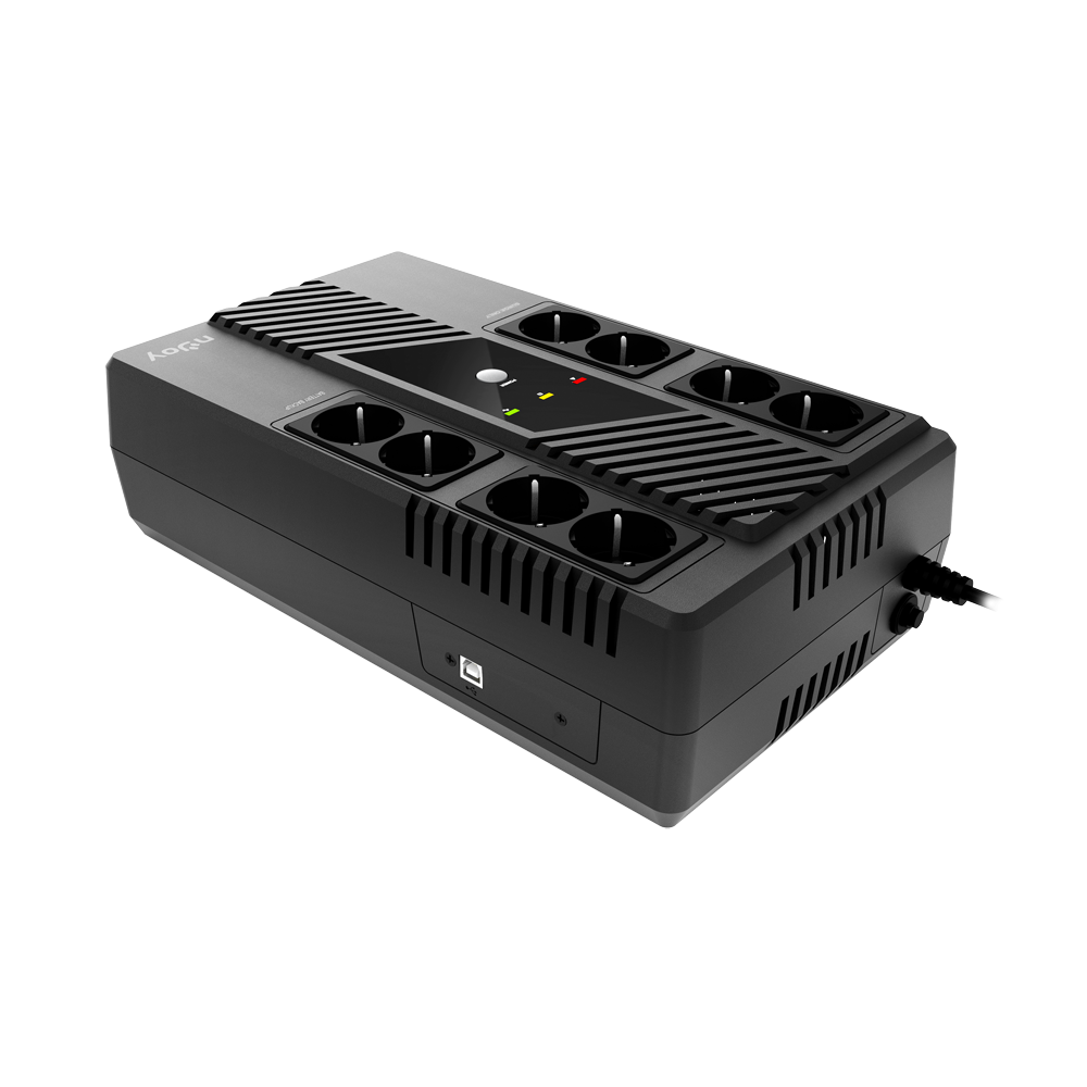 UPS Njoy "Token 600", Line int., brick, AVR, Schuko x 8, LED, back-up 1 - 10 min. "UPCSBLS660TTOAZ01B"