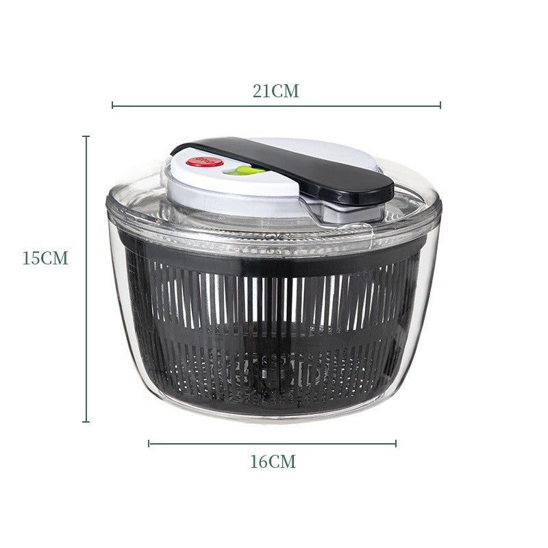 Uscator Manual pentru Salata si Verdeturi, Plastic, 16x15x21 cm, Capacitate 3L, Negru