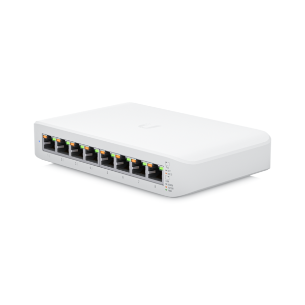 SWITCH. PoE Ubiquiti, port Gigabit x 8, carcasa plastic, "USW-LITE-8-POE"