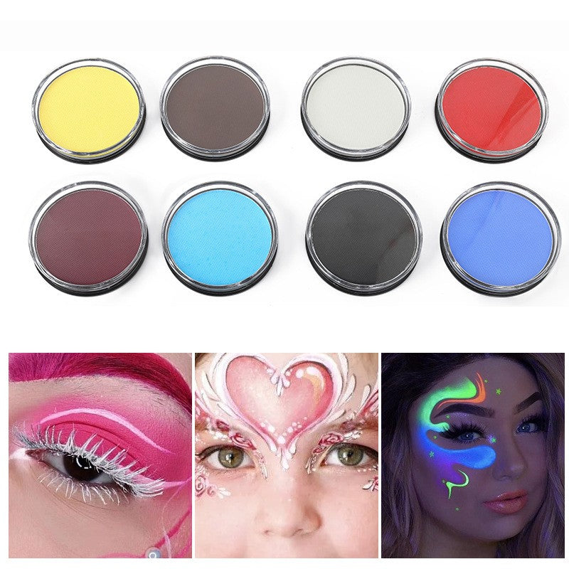 Vopsea pentru Fata si Corp, cu Pigment Fosforescent, 30 g, Activare cu Apa, Negru