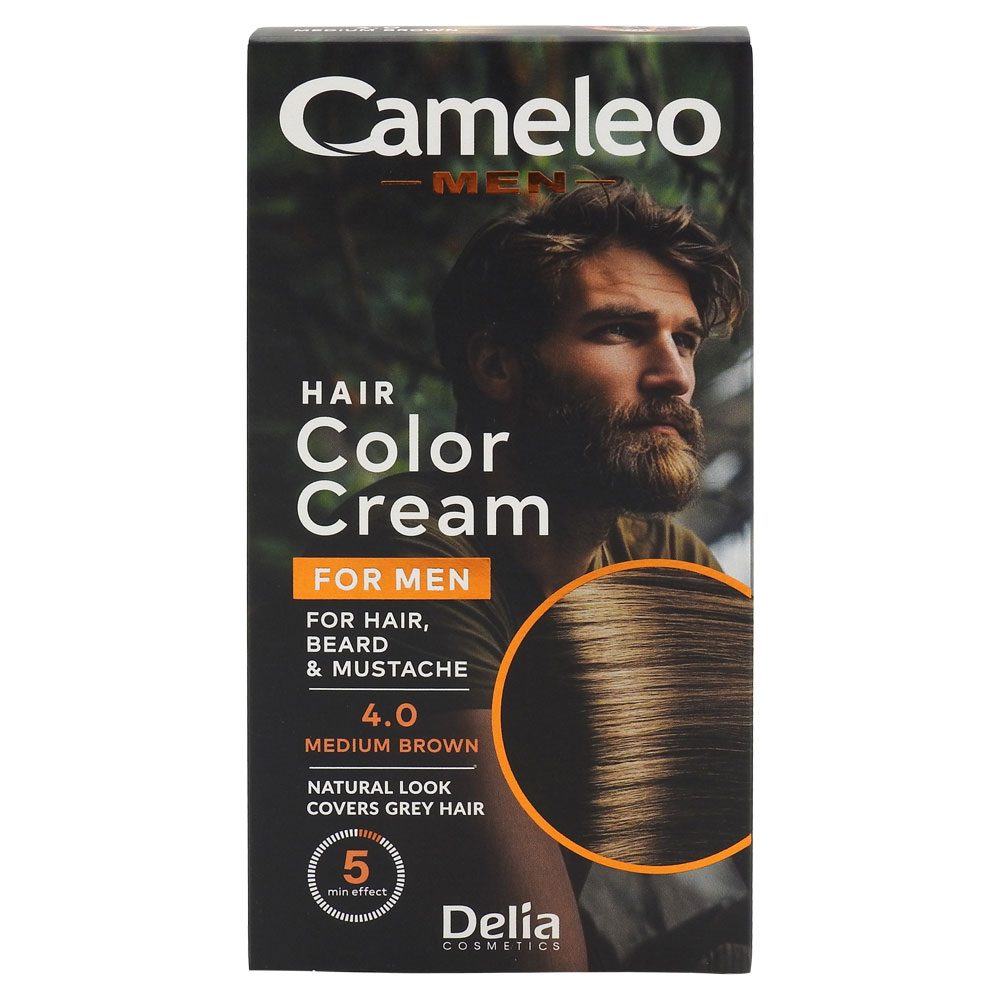 Vopsea pentru Par, Cameleo Men,/Barba/Mustata/Perciuni 4.0 Medium Brown