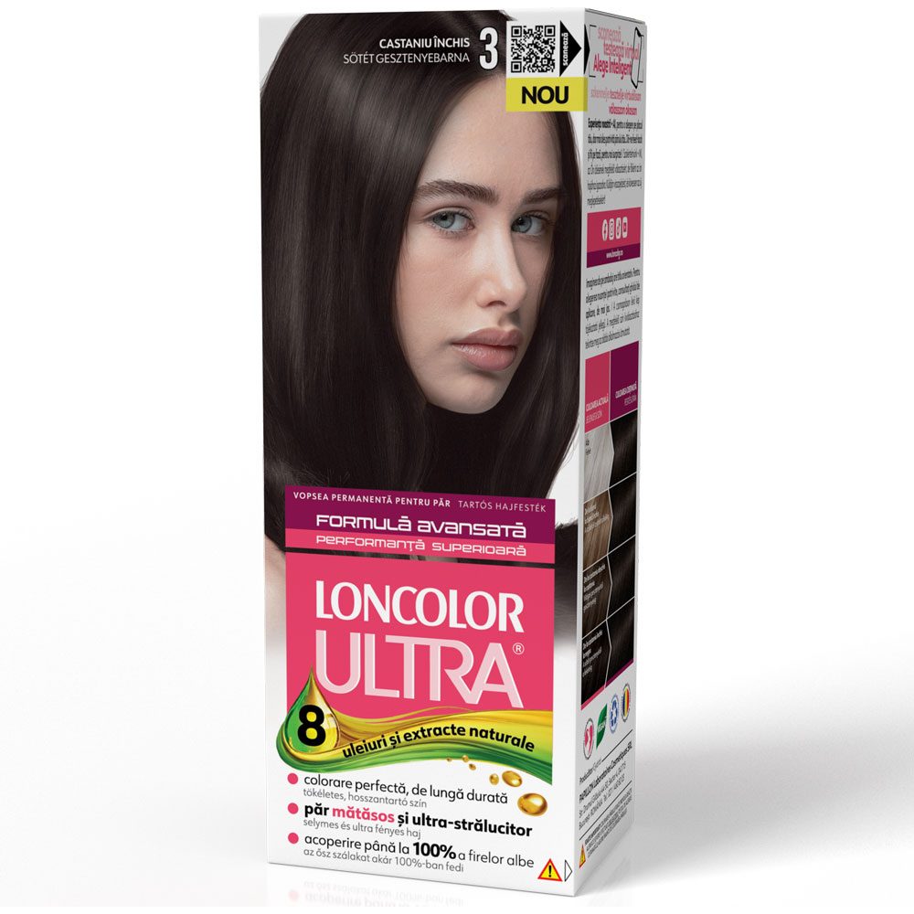 Vopsea pentru Par, Loncolor Ultra, 3 Castaniu Inchis