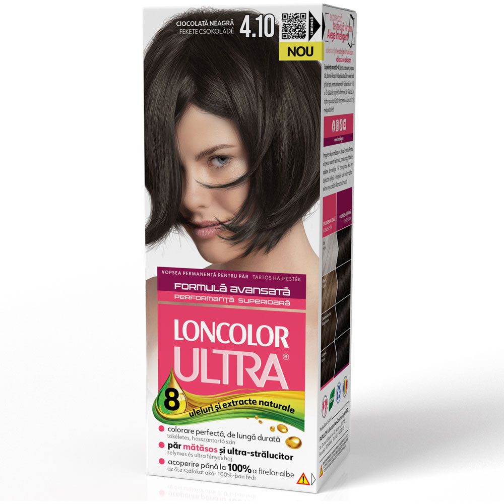Vopsea pentru Par, Loncolor Ultra, 4/10 Ciocolata Neagra