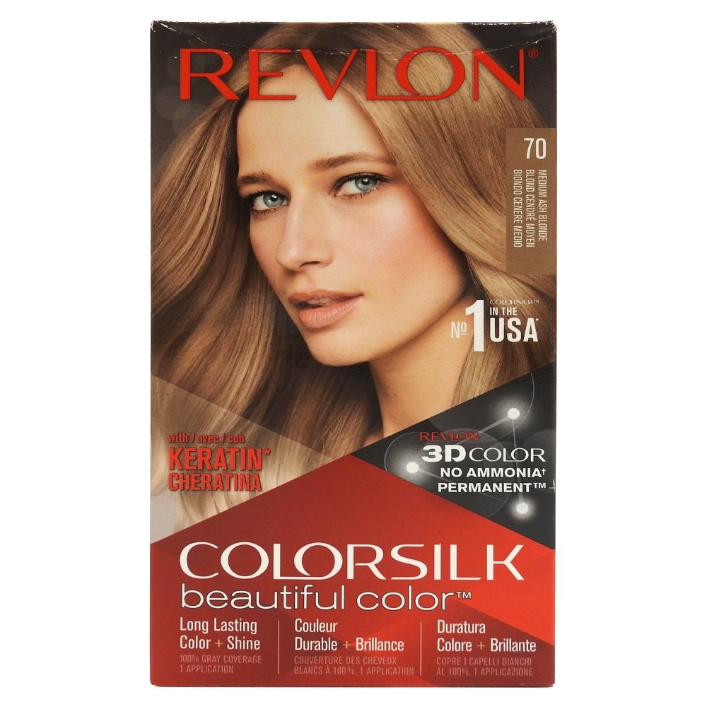 Vopsea pentru Par, Revlon Color Silk, 70 Medium Ash Blonde