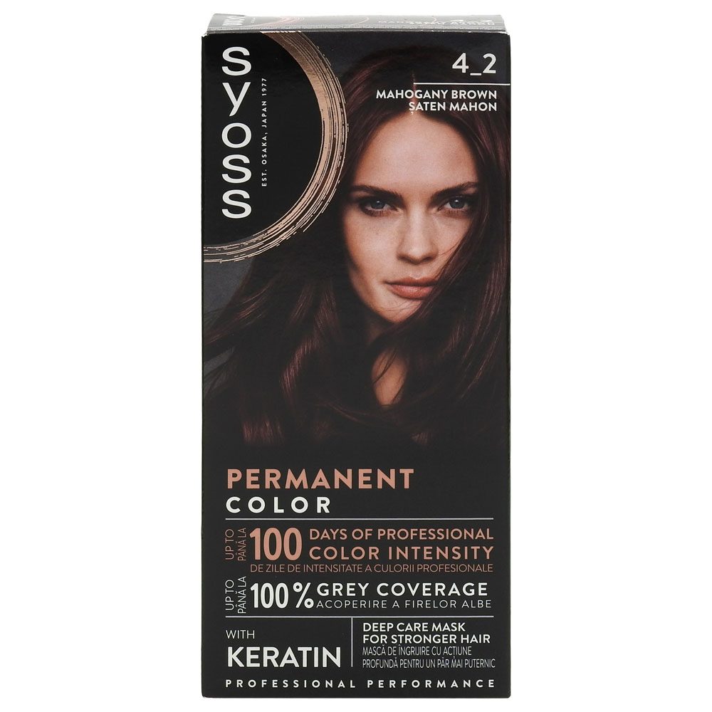 Vopsea pentru Par, Syoss Professional, 4-2 Saten Mahon
