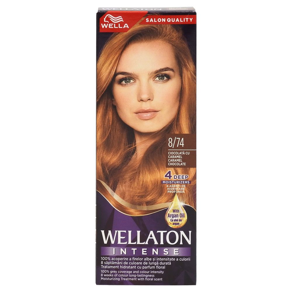 Vopsea pentru Par, Wellaton, 8/74 Caramel