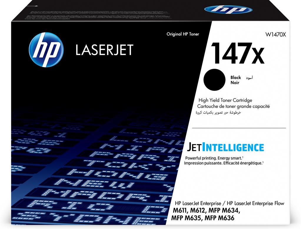 Toner Original HP Black, nr.147X, pentru Enterprise Flow MFP M611|M612|M635|M636 , 25.2K, , "W1470X"