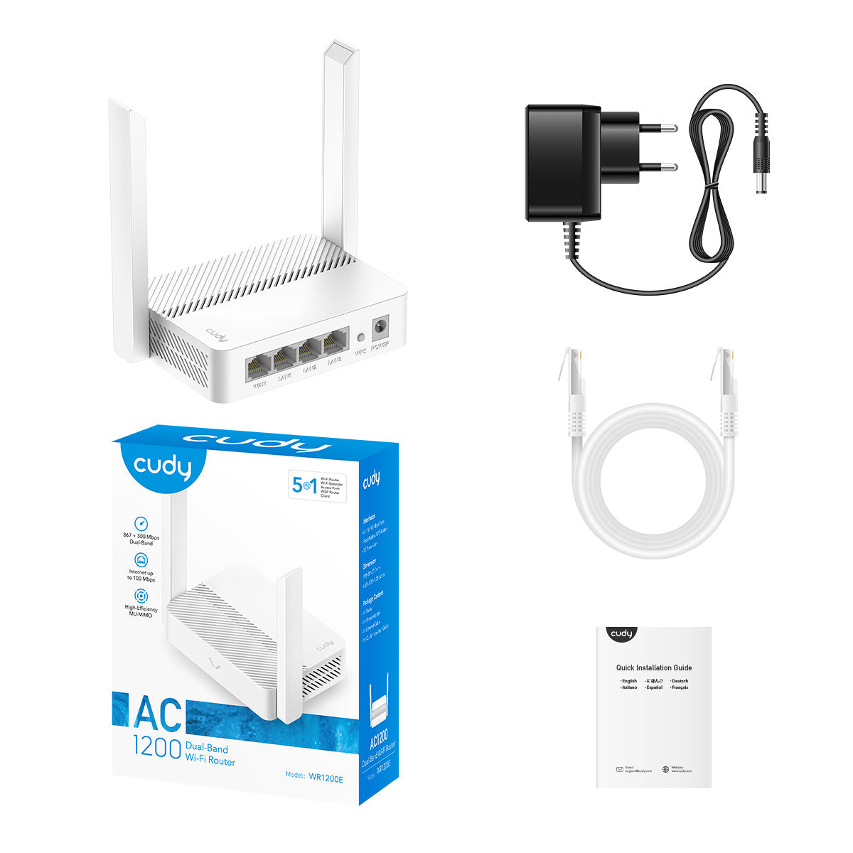 CUDY AC1200 Wi-Fi Router "WR1200E"
