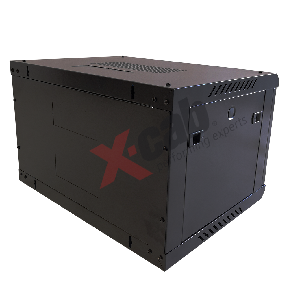 Cabinet metalic de perete 19", tip rack wallmount, 9U 600x600 mm, Xcab S Negru "Xcab-9U60S.9004"