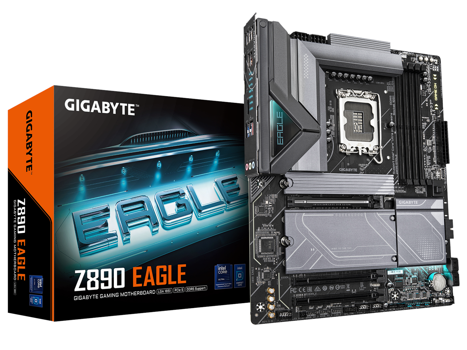 Placa de baza GIGABYTE Z890 EAGLE, LGA1851, DDR5, ATX, Negru/Gri "Z890 EAGLE"