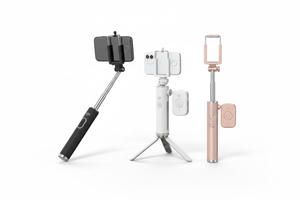 Selfie stick și lumini streaming