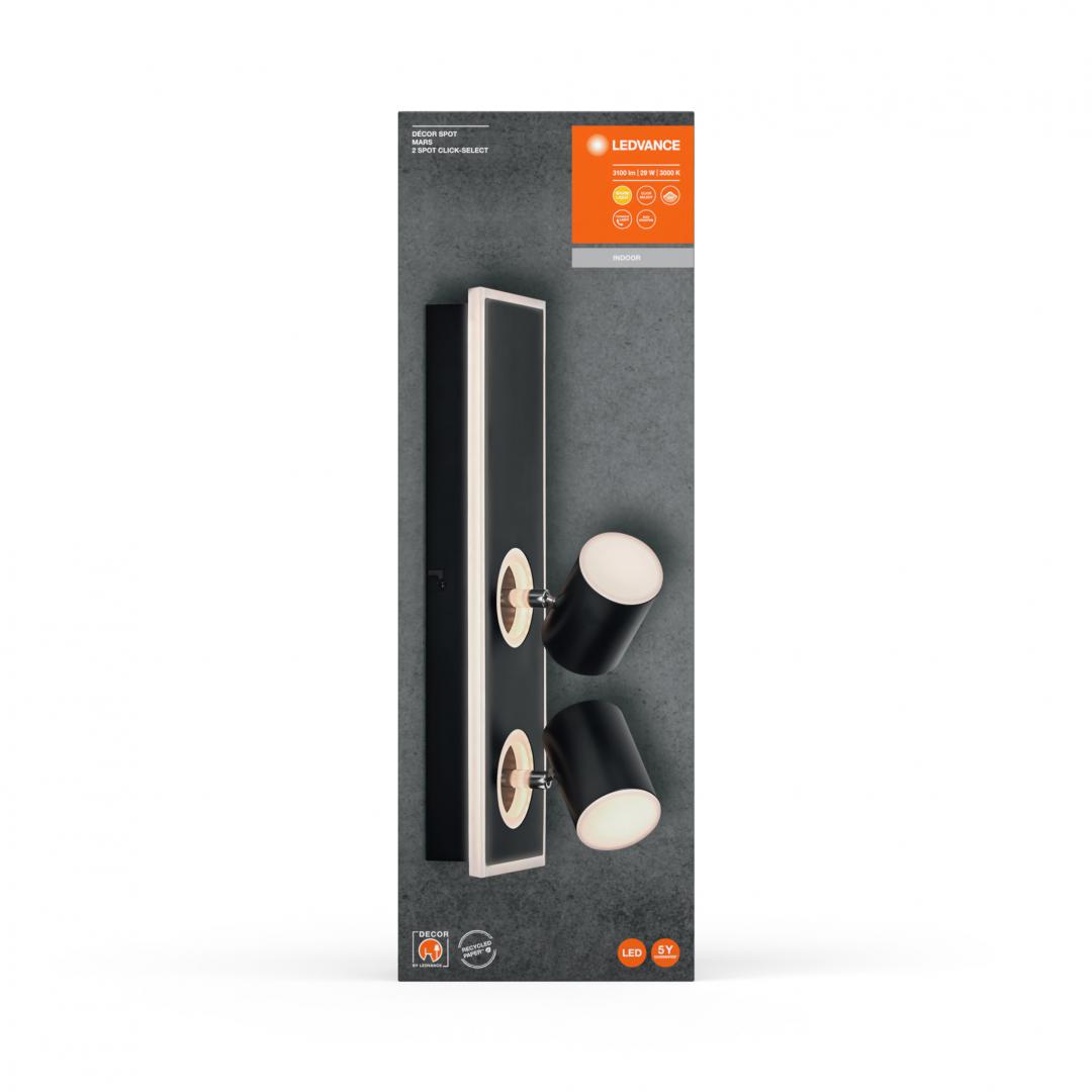 DECOR SPOT MARS 408MM 29W SEL BK LEDV "000004058075833814"