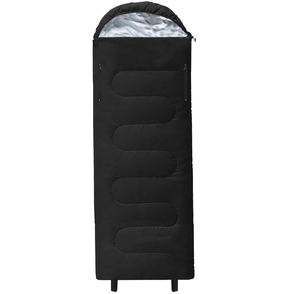 Sac de dormit tip mumie, cu geanta de transport, 220x80cm, 0-15grade, negru