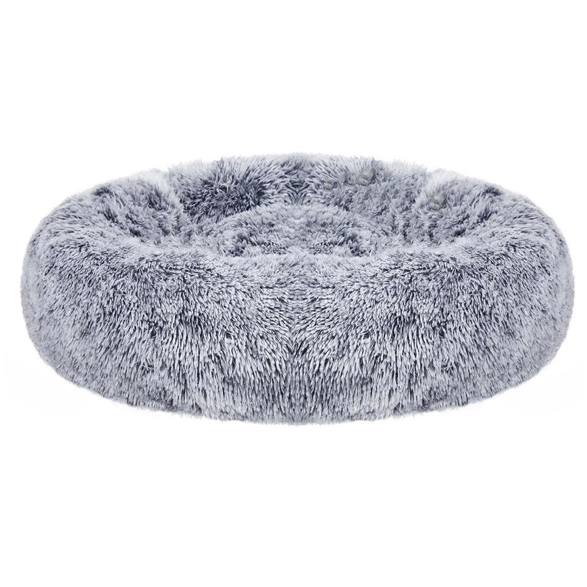 FEANDREA Pat pufos pentru caini si pisici, cu husa detasabila, lavabila, plus moale cu fir lung, 70 cm, gri