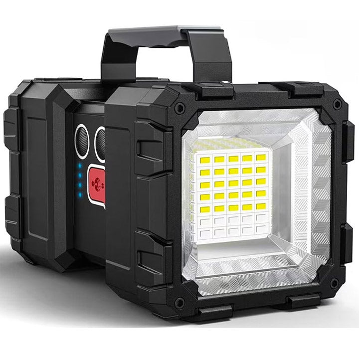 Lanterna multifunctionala, reincarcabila, power bank, 800lm, 7 moduri de luminare la 2 capete, negru