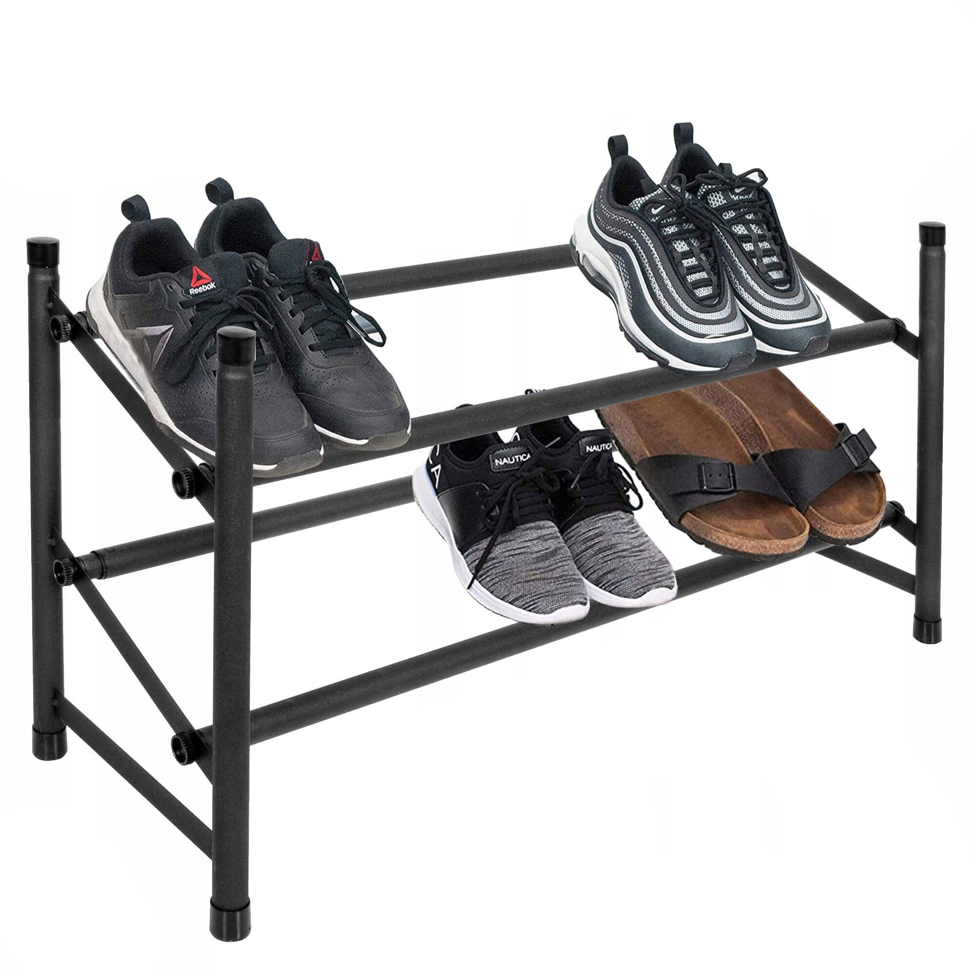 Pantofar extensibil cu 2 rafturi, 62-115cm, negru