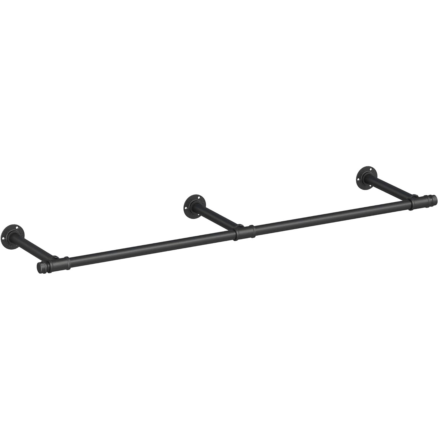 SONGMICS Sina metalica de agatat haine, montare pe perete, aspect industrial, 30x7x170 cm, negru