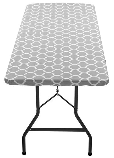 Masa dreptunghiulara pliabila multifunctionala, cu protectie fata de masa, 180x74x74cm, alba