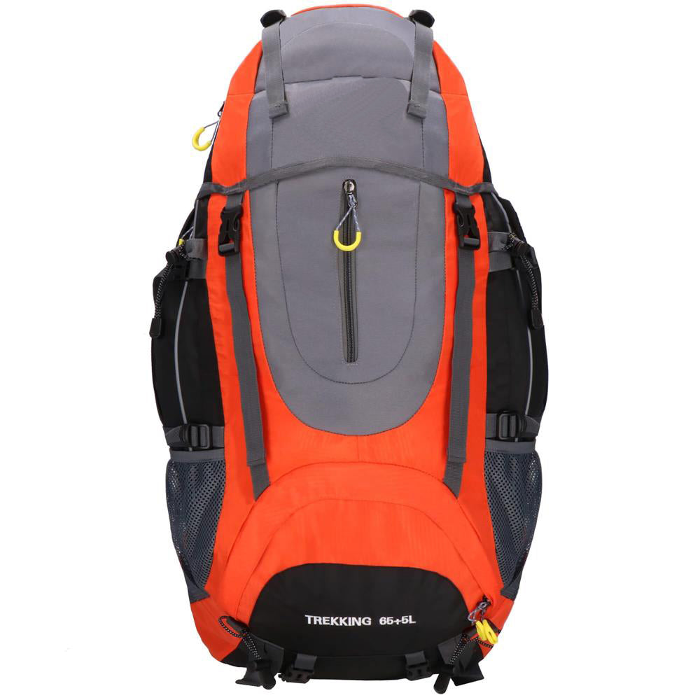Rucsac tactic militar pentru drumetie, cu husa de ploaie, 70 litri, 25 kg, 68x35x20 cm, gri portocaliu