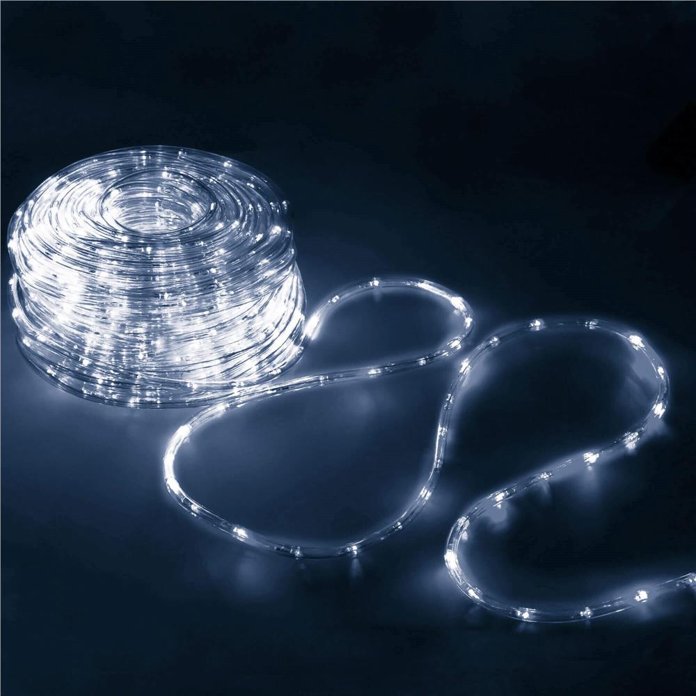 Instalatie tub furtun luminos pentru Craciun, 240 LED-uri, 10 m, pentru exterior, alb rece