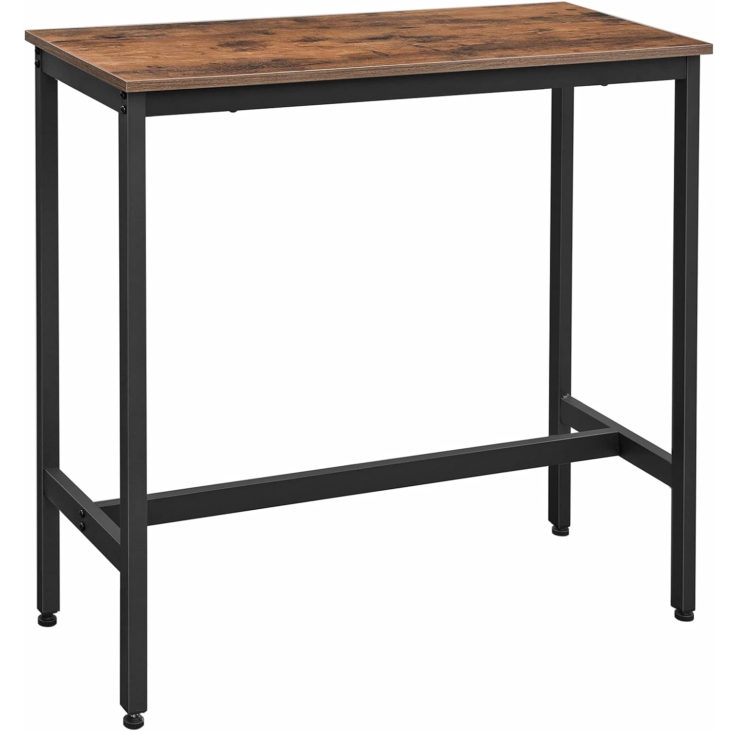 VASAGLE Masa de bar inalta, cadru metalic, design industrial, 100x40x90cm, maro rustic