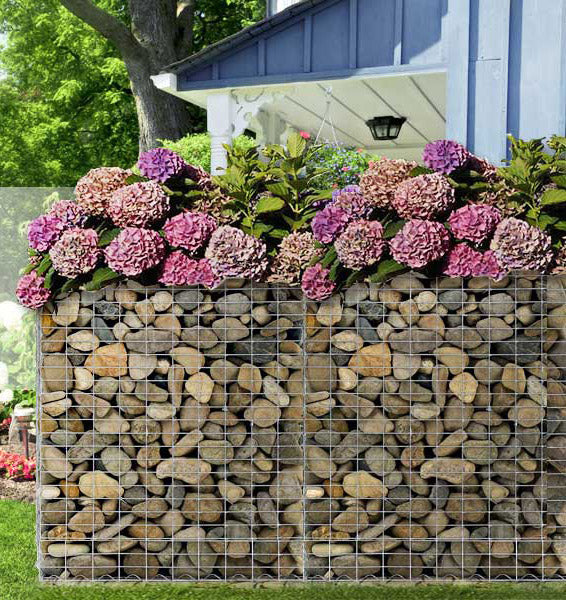 SONGMICS Cos de gabioane pentru pietre, otel galvanizat, 100x50x50cm, argintiu