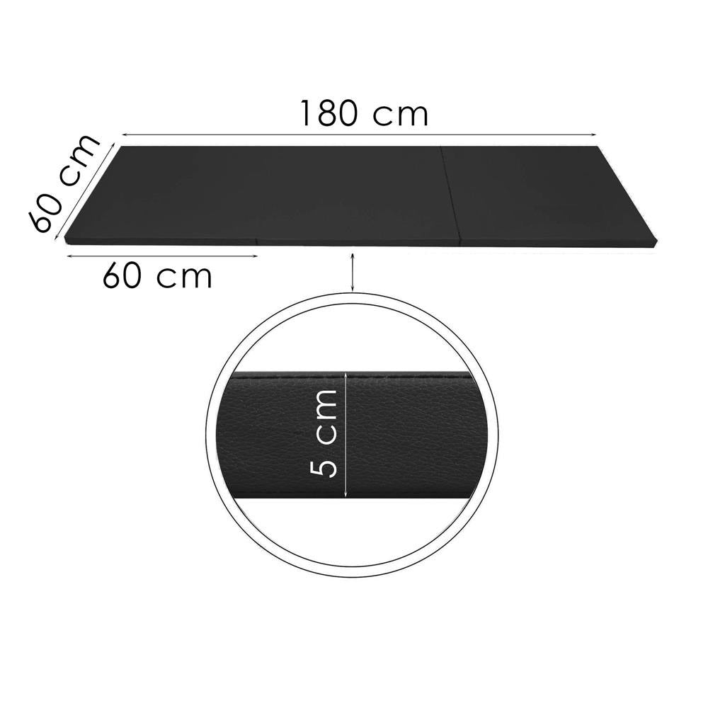 Saltea fitness groasa pentru antrenamente gimnastica, pliabila, PVC, 180x60x5cm, negru