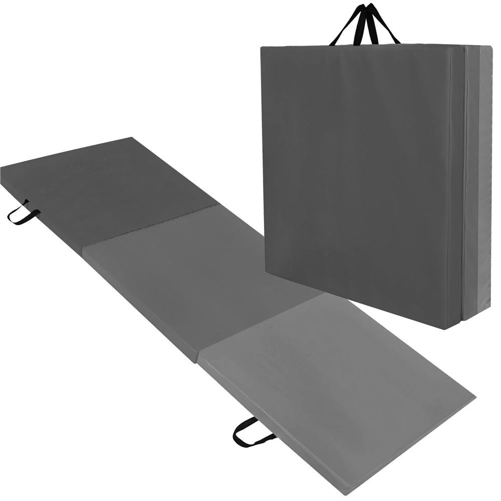 Saltea fitness groasa pentru antrenamente gimnastica, pliabila, 180x60x5,5cm, gri