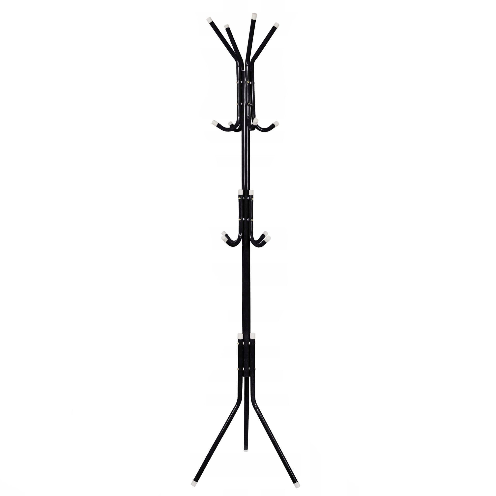 Cuier tip pom metalic Sersimo, 12 agatatoare, 177cm, negru