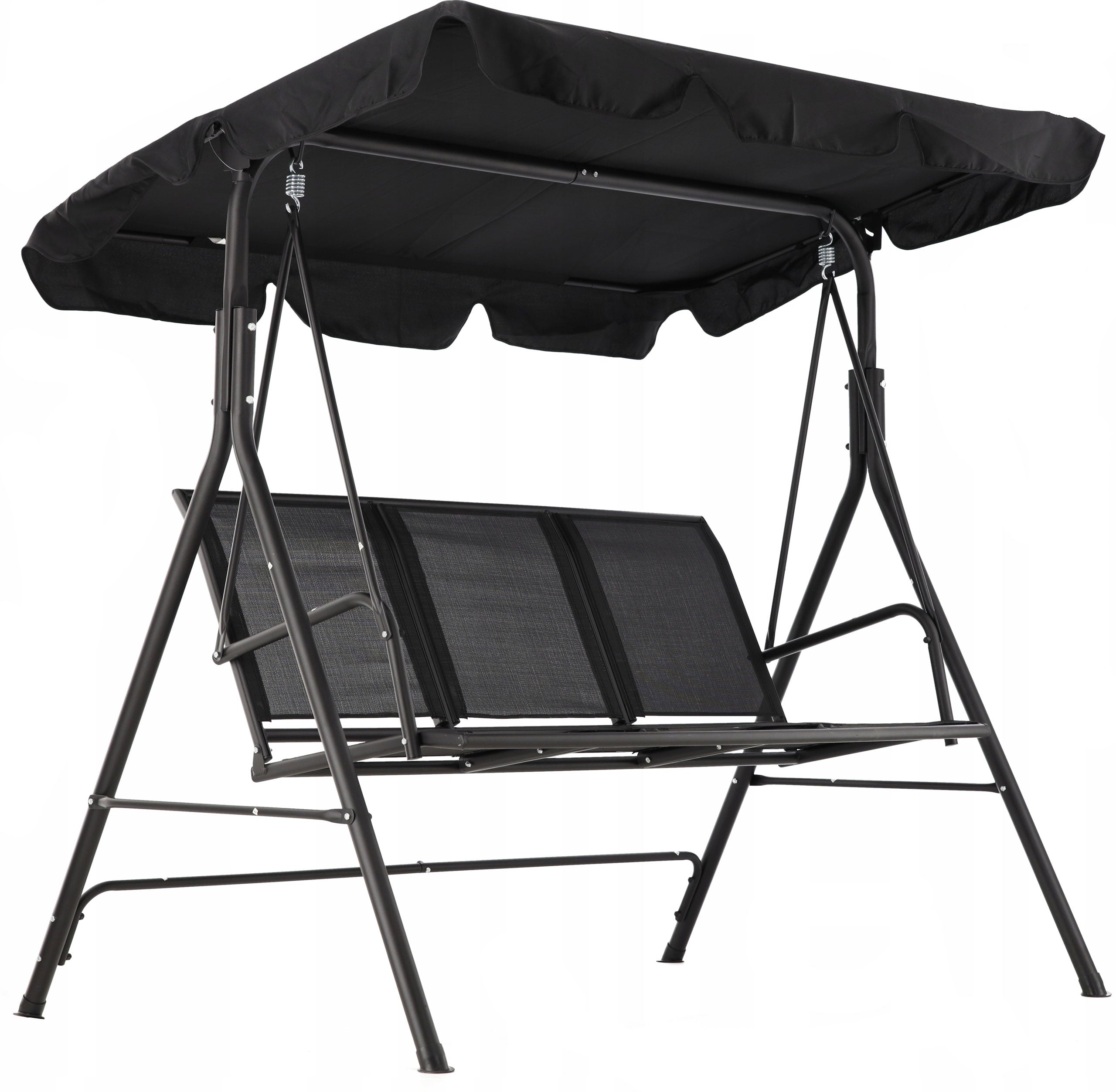 Leagan balansoar gradina Sersimo Textilene, 3 locuri, 260kg, negru