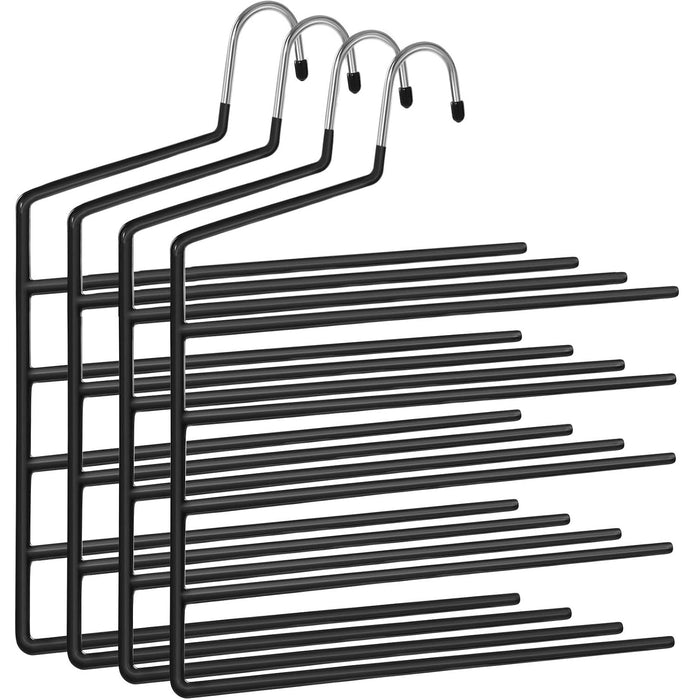 SONGMICS Set de 4 umerase pentru pantaloni, cu 5 bare, 32x35cm, negru - BazarOltenia