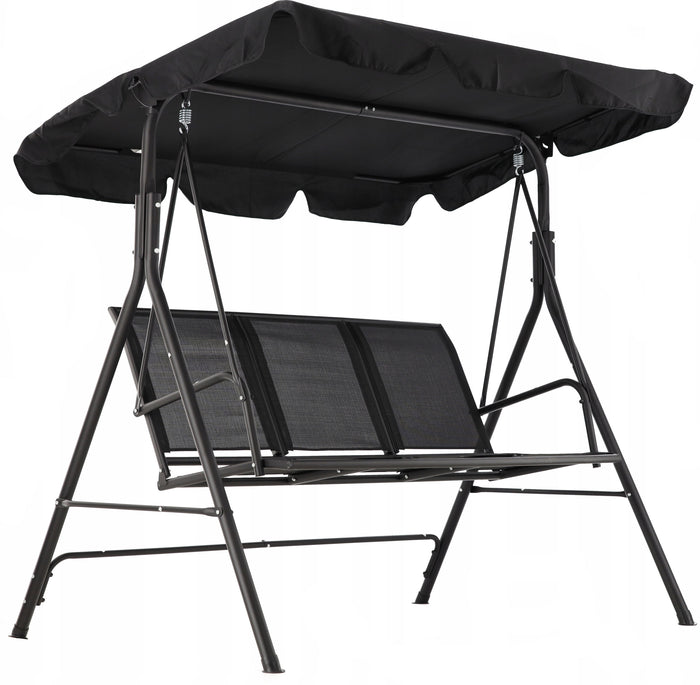 Leagan balansoar gradina Sersimo Textilene, 3 locuri, 260kg, negru - BazarOltenia
