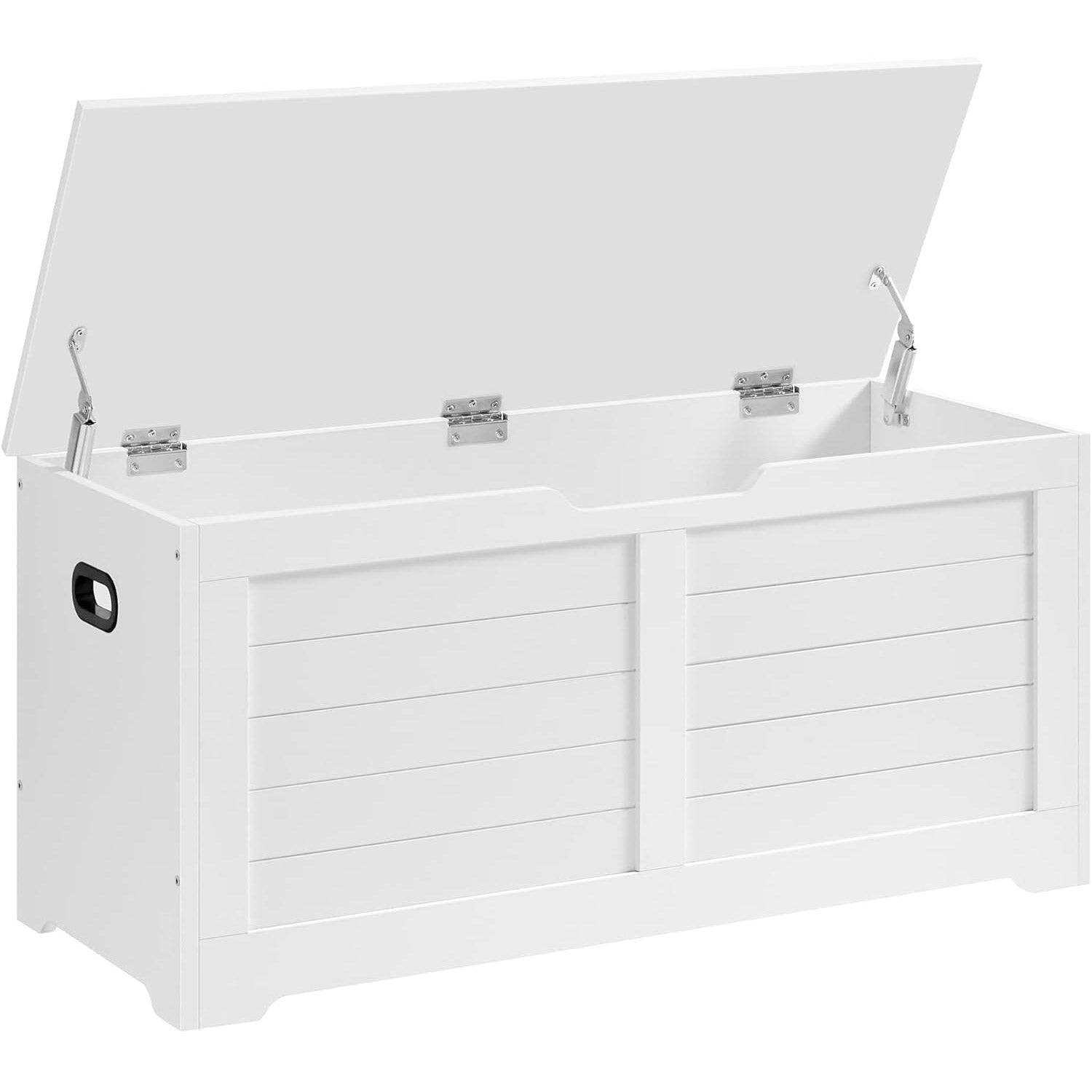Banca cu spatiu de depozitare, pentru hol sau dormitor, din MDF, 40x100x46cm, alb