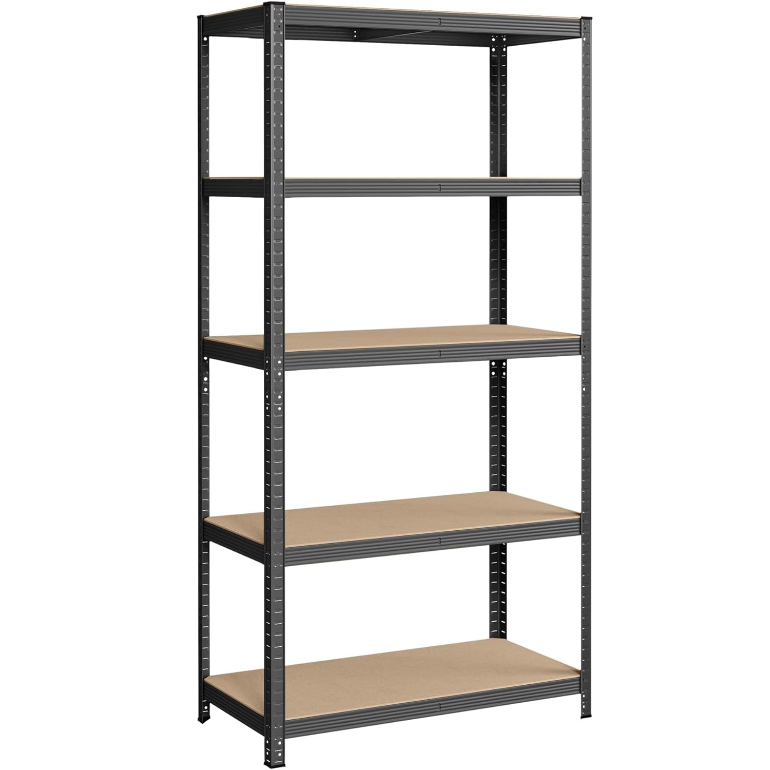 SONGMICS Raft de depozitare metalic, cu rafturi din MDF, 5 polite, max. 600 kg, 200x100x50cm, gri