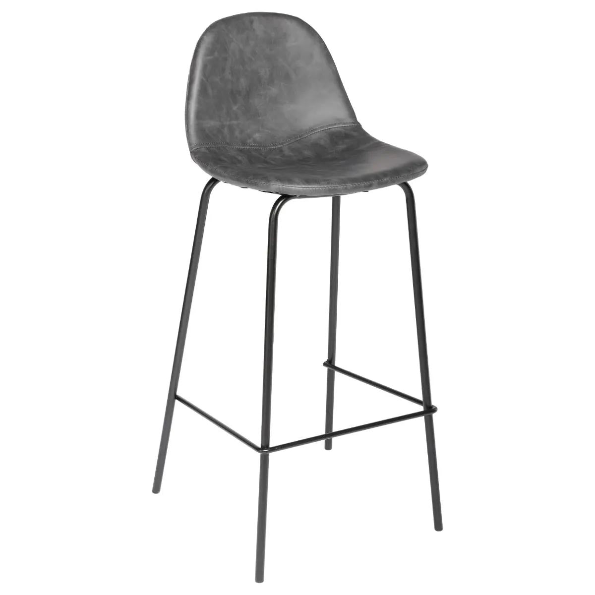 Scaun bar Atmosphera Vladi, cadru metal si lemn, 44x42x95 cm, gri