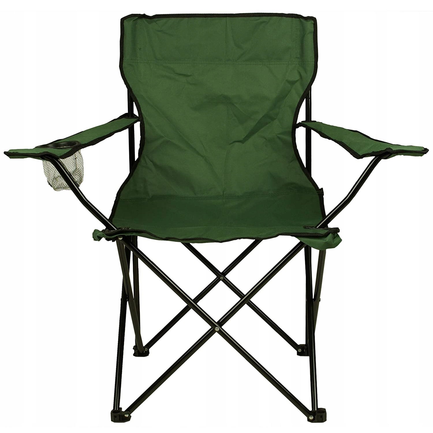 Scaun pliabil camping sau pescuit Sersimo, suport pahar, verde