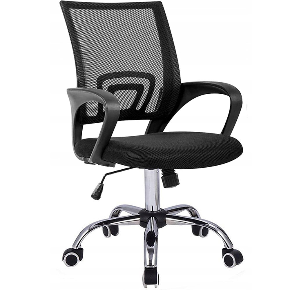 Scaun birou reglabil, ergonomic, cu brate, 87-96x54x59 cm, negru